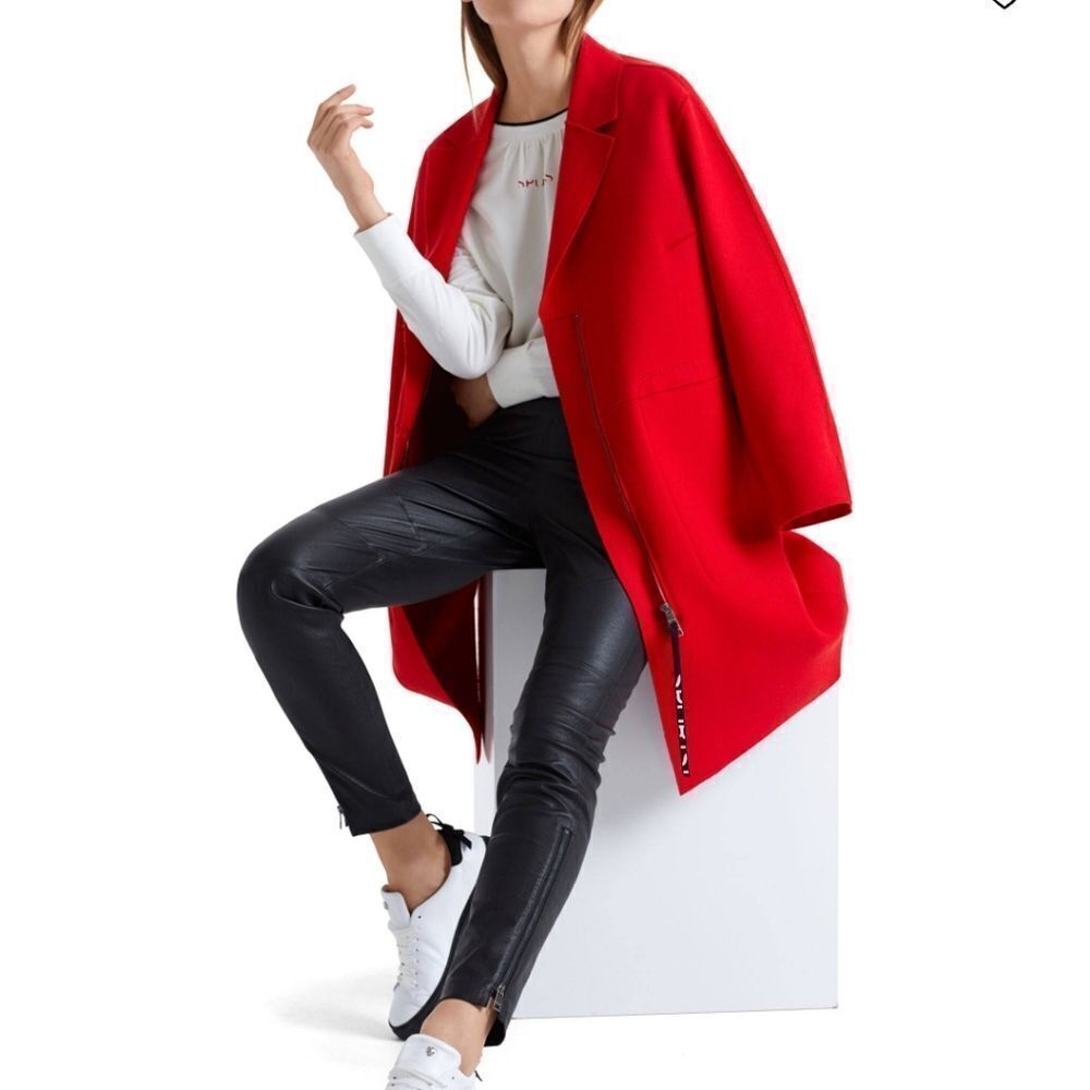 NWT Marc Cain Wool Trench Coat Jacket - Picture 7 of 8